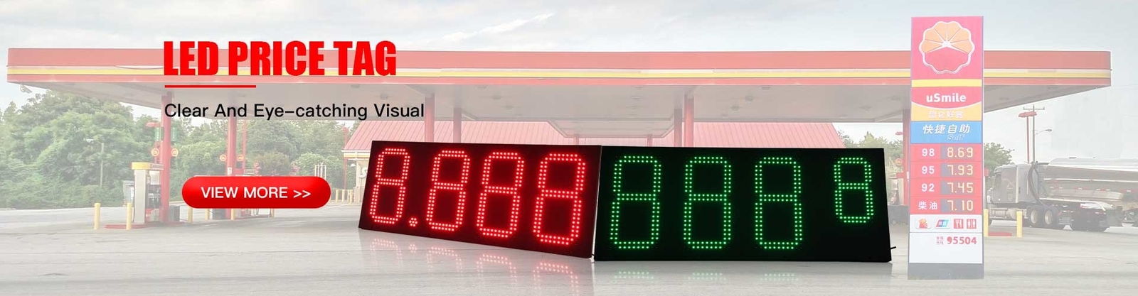 kualitas Tanda Harga Gas LED Luar Ruangan pabrik